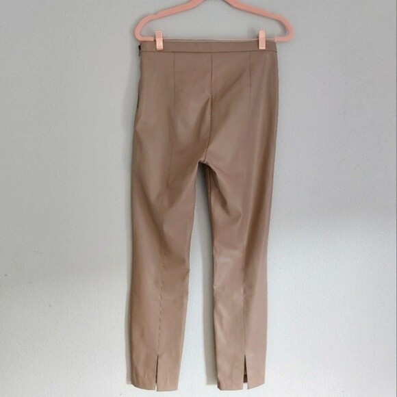 💫SALE💫Zara Taupe Tan Faux Leather Leggings size. Medium - Picture 8 of 9